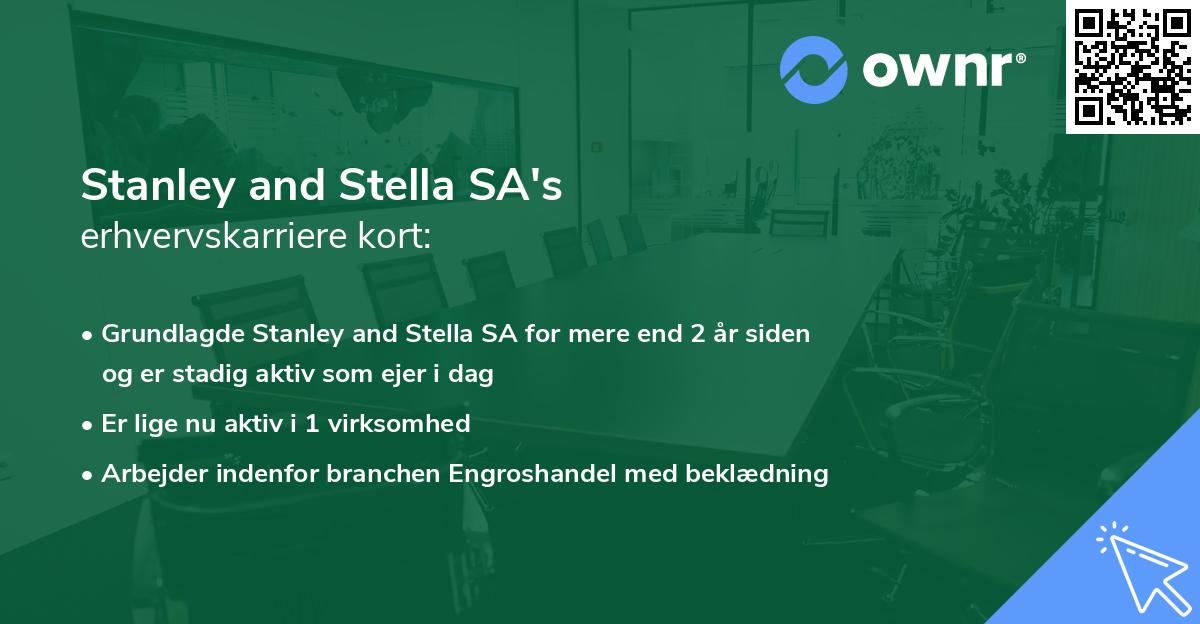 Stanley and Stella SA's erhvervskarriere kort