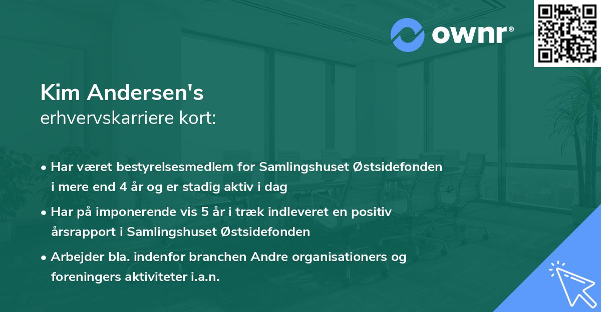 Kim Andersen's erhvervskarriere kort
