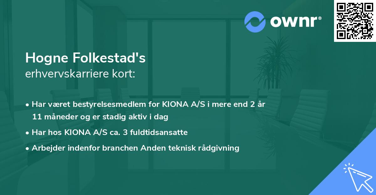 Hogne Folkestad's erhvervskarriere kort