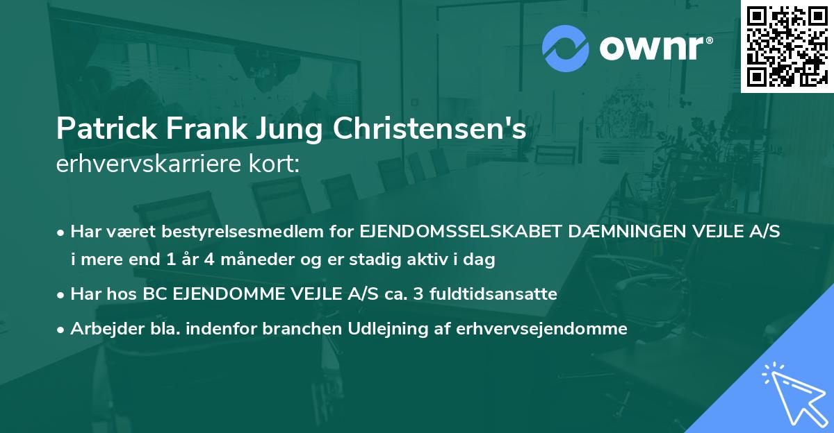 Patrick Frank Jung Christensen's erhvervskarriere kort