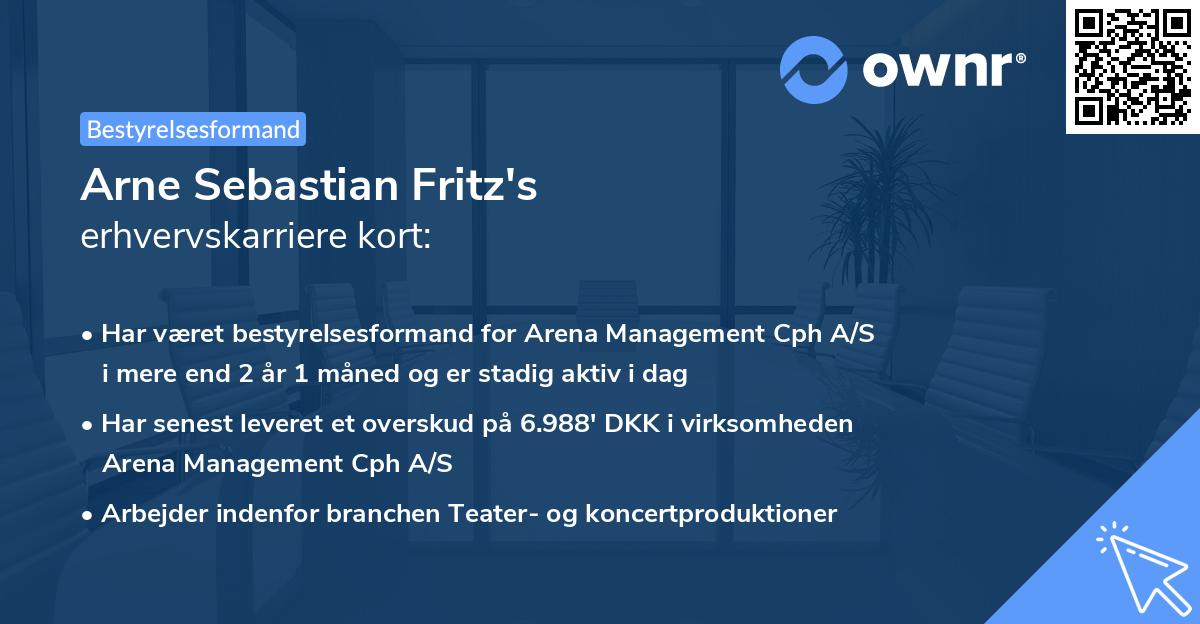 Arne Sebastian Fritz's erhvervskarriere kort