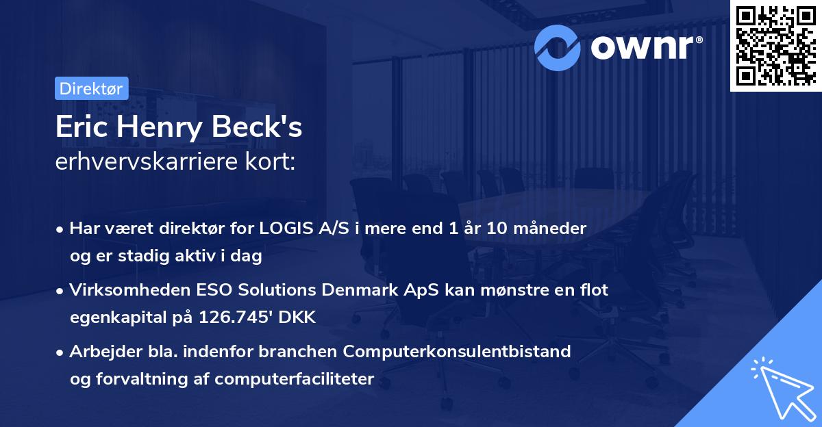 Eric Henry Beck's erhvervskarriere kort
