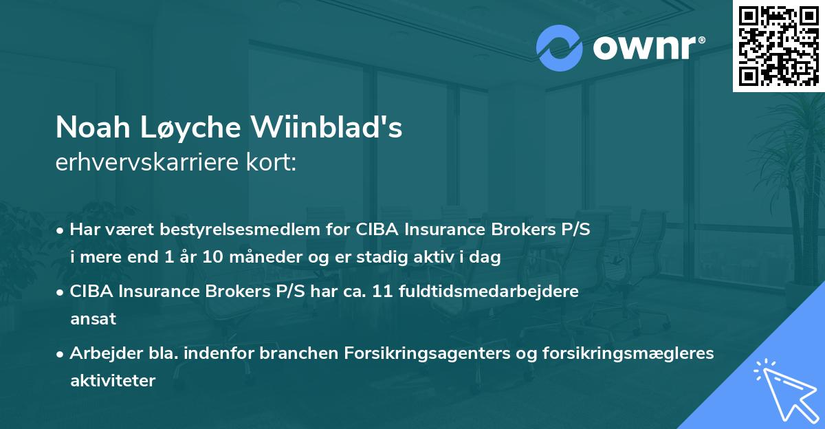 Noah Løyche Wiinblad's erhvervskarriere kort
