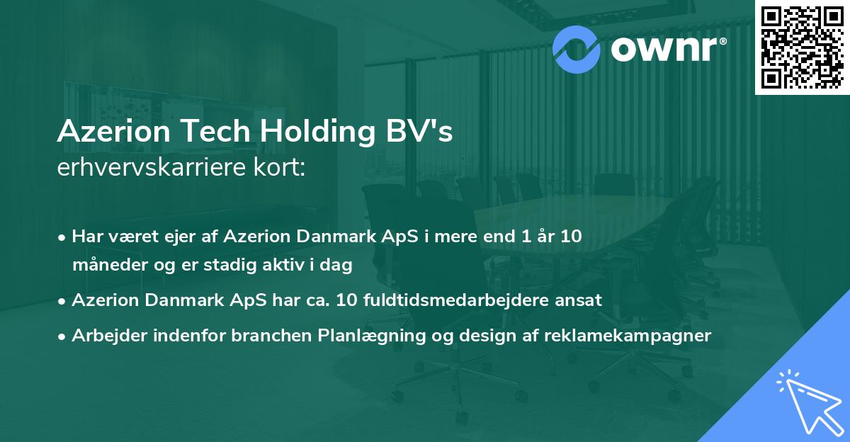 Azerion Tech Holding BV's erhvervskarriere kort