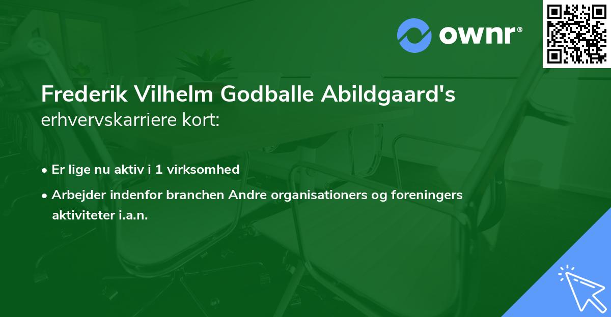 Frederik Vilhelm Godballe Abildgaard's erhvervskarriere kort