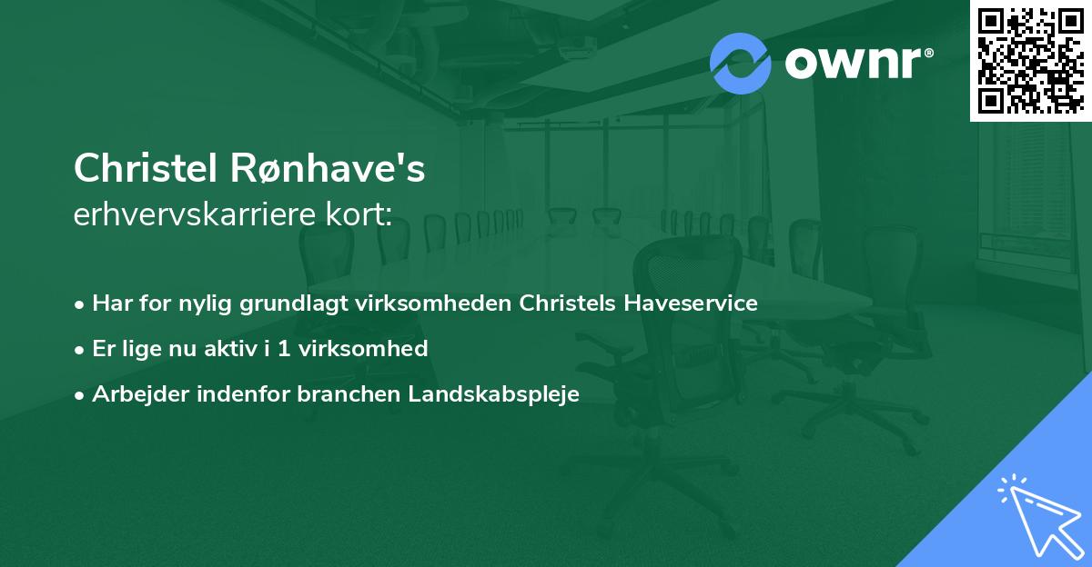 Christel Rønhave's erhvervskarriere kort