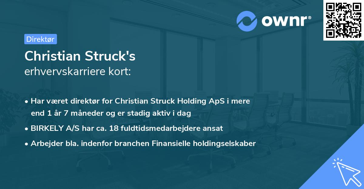 Christian Struck's erhvervskarriere kort
