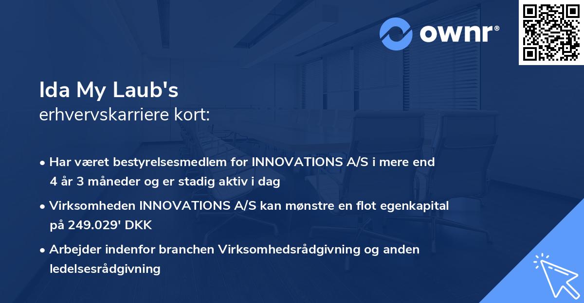 Ida My Laub's erhvervskarriere kort