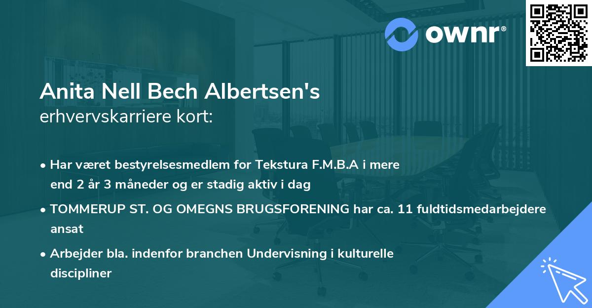Anita Nell Bech Albertsen's erhvervskarriere kort