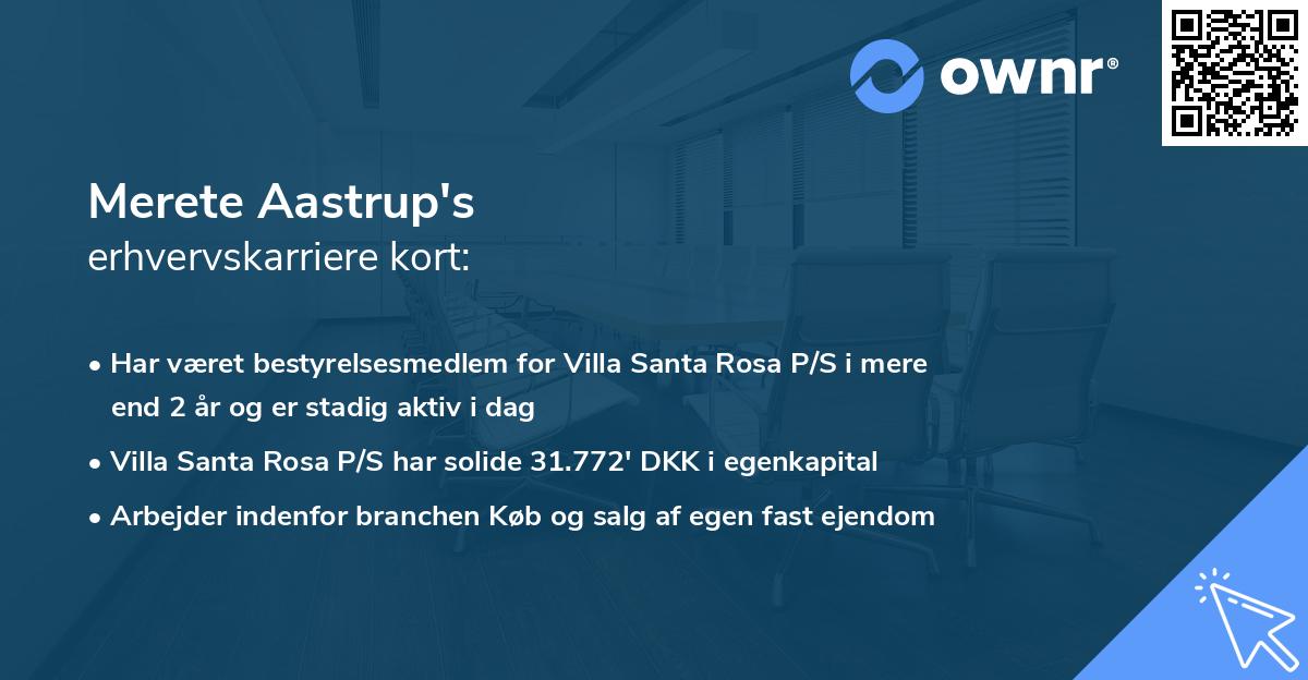 Merete Aastrup's erhvervskarriere kort