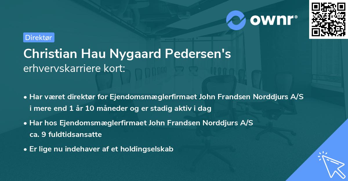 Christian Hau Nygaard Pedersen's erhvervskarriere kort