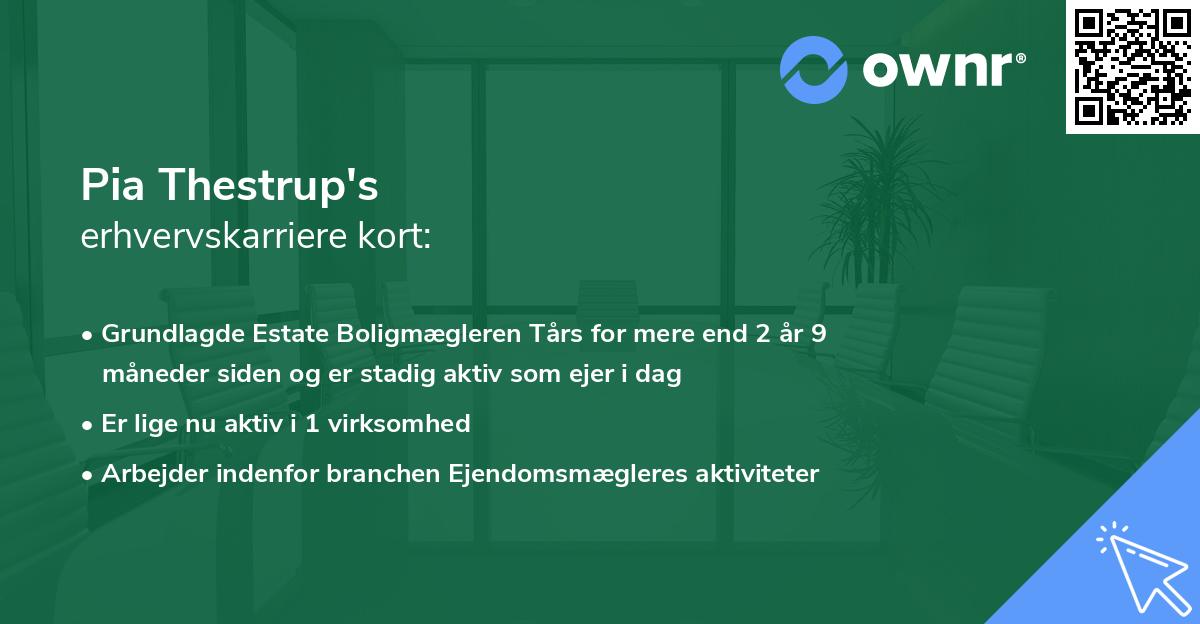 Pia Thestrup's erhvervskarriere kort