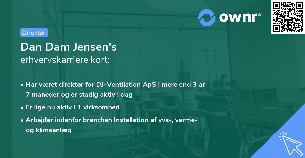 Dan Dam Jensen's erhvervskarriere kort