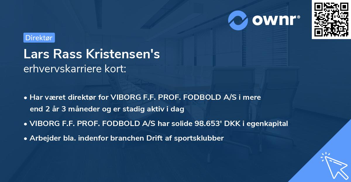 Lars Rass Kristensen's erhvervskarriere kort
