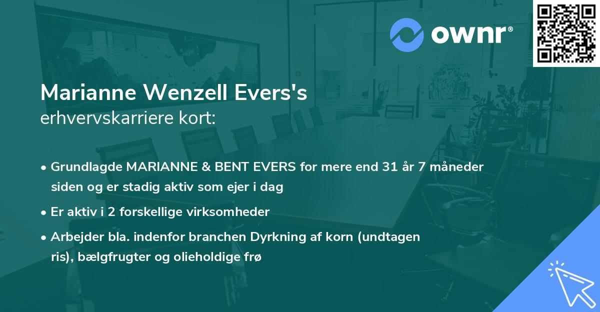 Marianne Wenzell Evers's erhvervskarriere kort