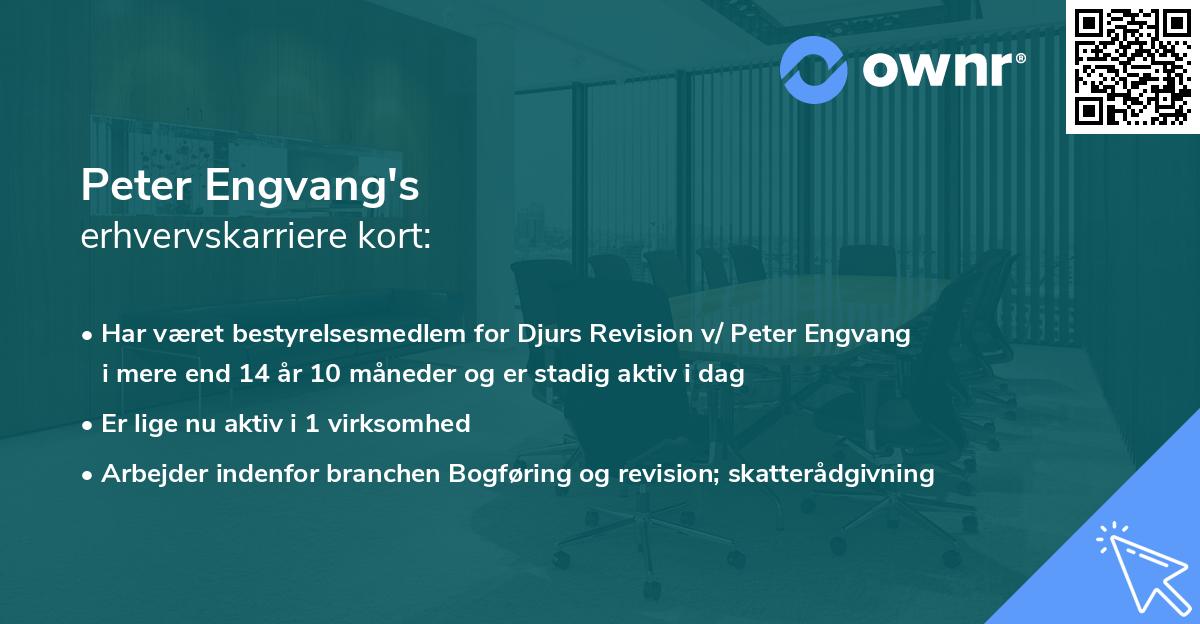 Peter Engvang's erhvervskarriere kort