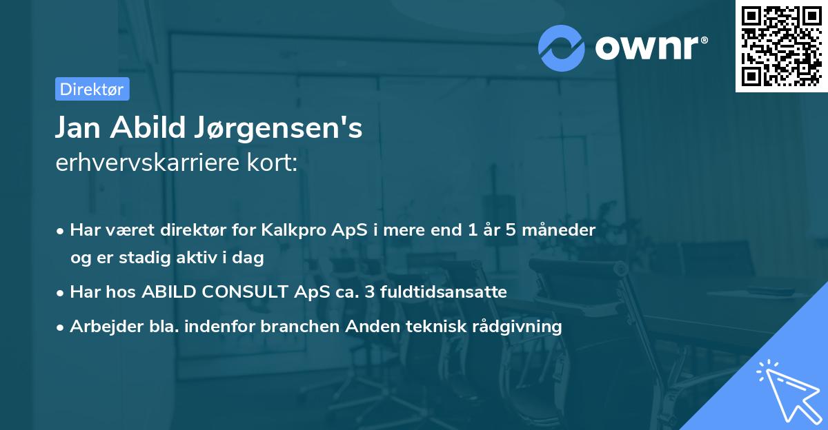 Jan Abild Jørgensen's erhvervskarriere kort