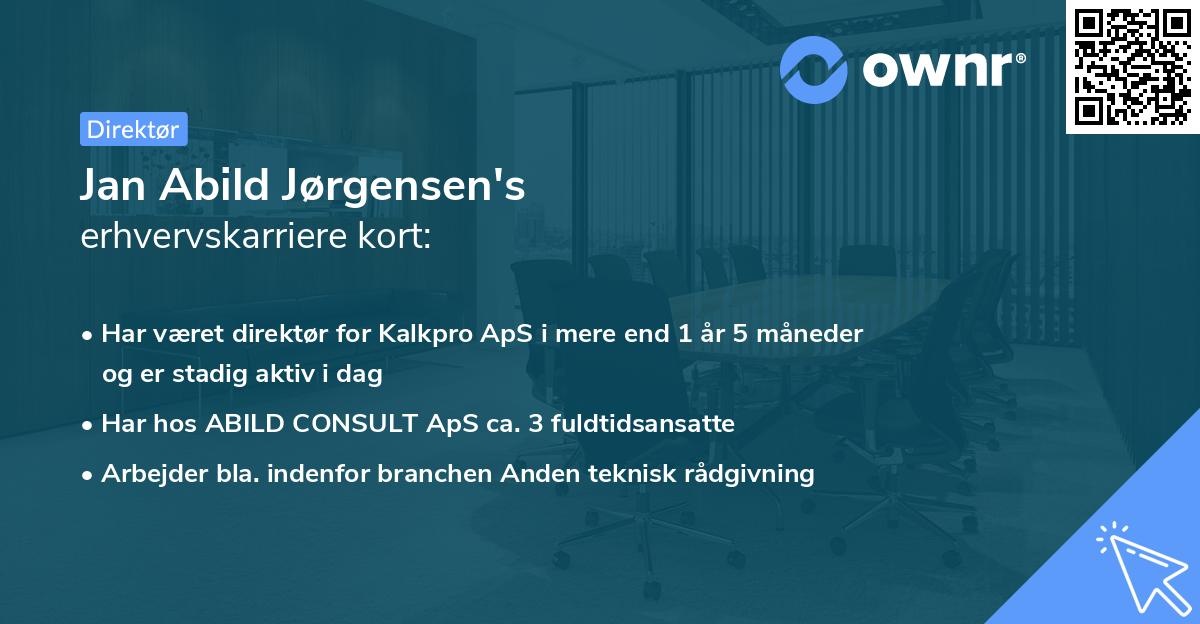 Jan Abild Jørgensen's erhvervskarriere kort