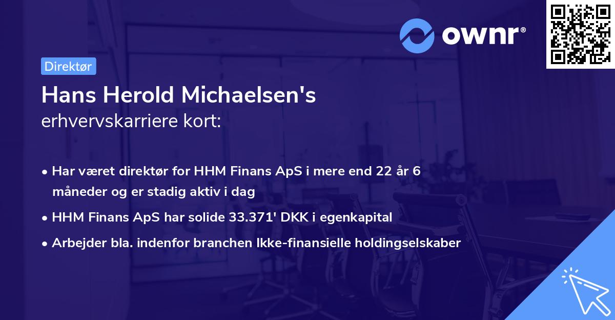 Hans Herold Michaelsen's erhvervskarriere kort