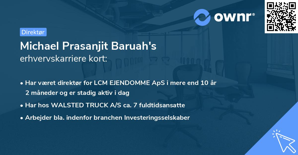 Michael Prasanjit Baruah's erhvervskarriere kort