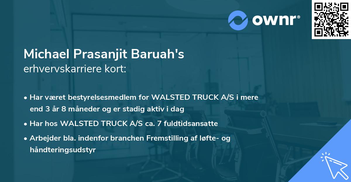 Michael Prasanjit Baruah's erhvervskarriere kort