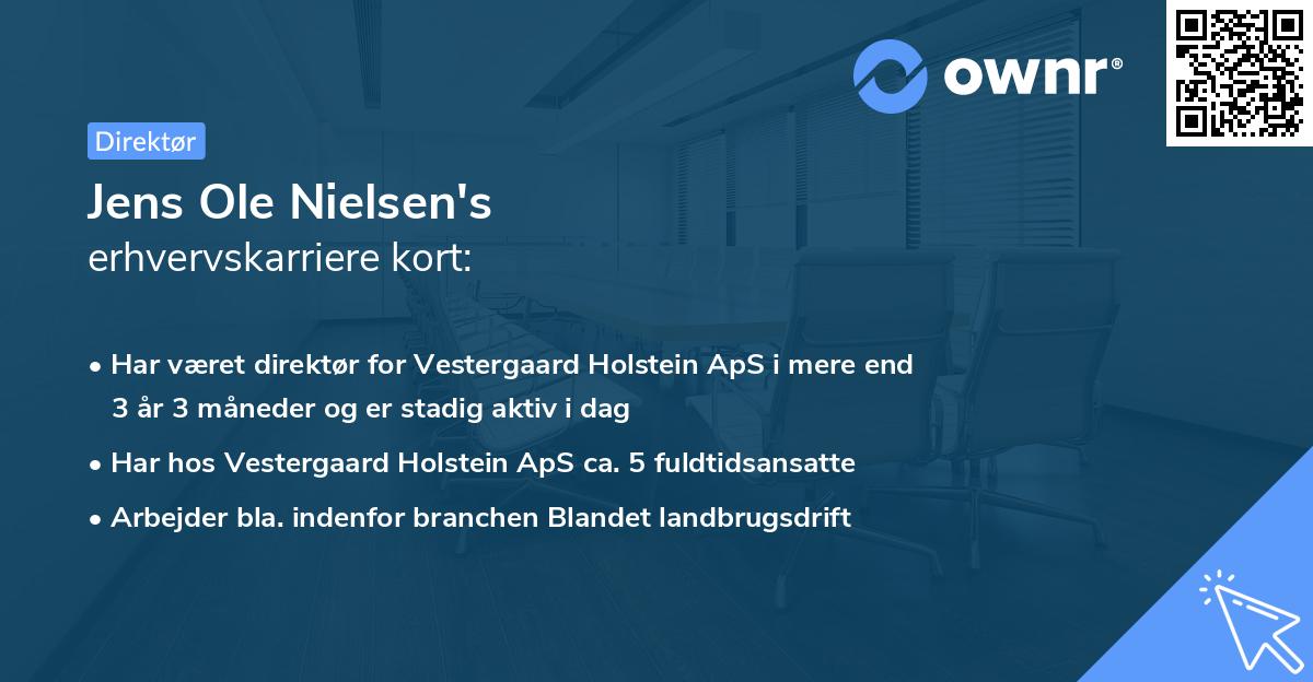 Jens Ole Nielsen's erhvervskarriere kort