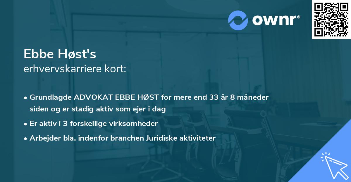 Ebbe Høst's erhvervskarriere kort