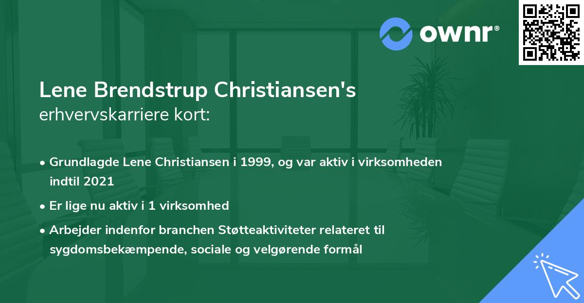 Lene Brendstrup Christiansen's erhvervskarriere kort