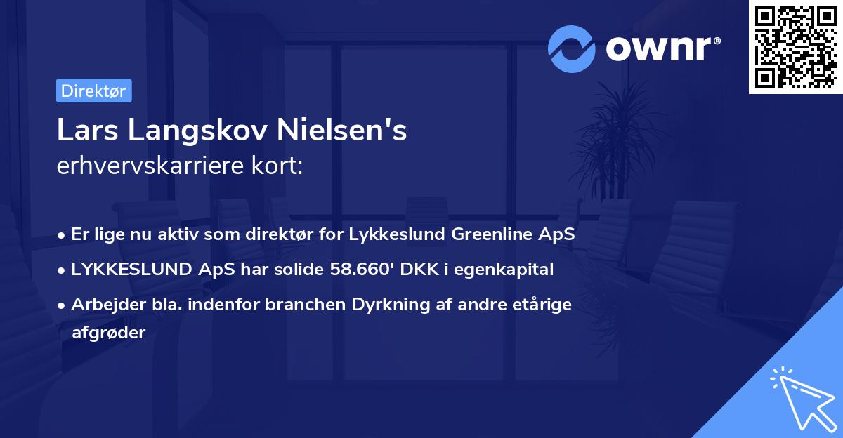 Lars Langskov Nielsen's erhvervskarriere kort