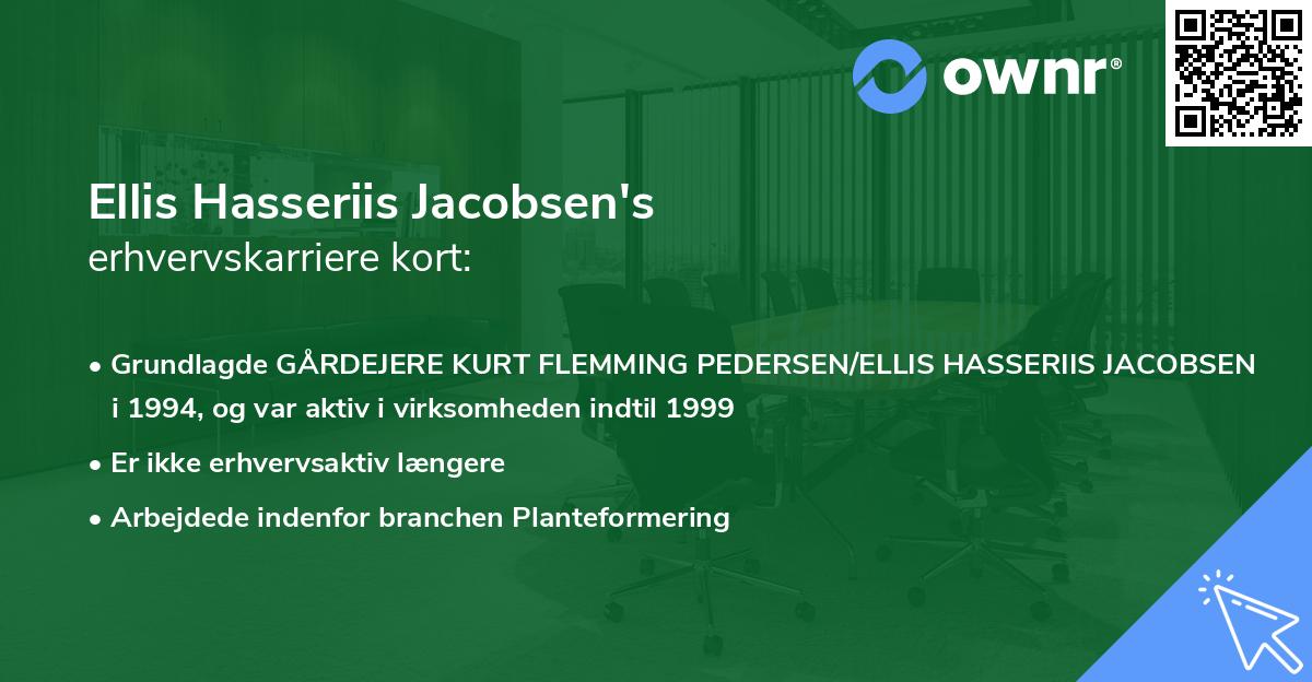 Ellis Hasseriis Jacobsen's erhvervskarriere kort