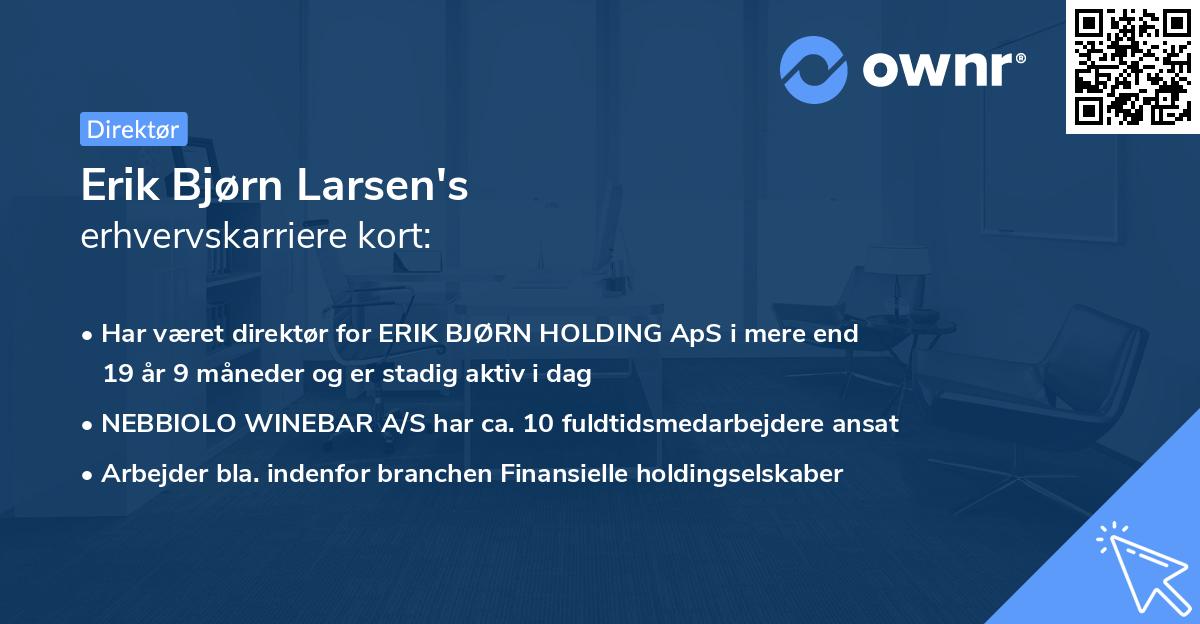 Erik Bjørn Larsen's erhvervskarriere kort