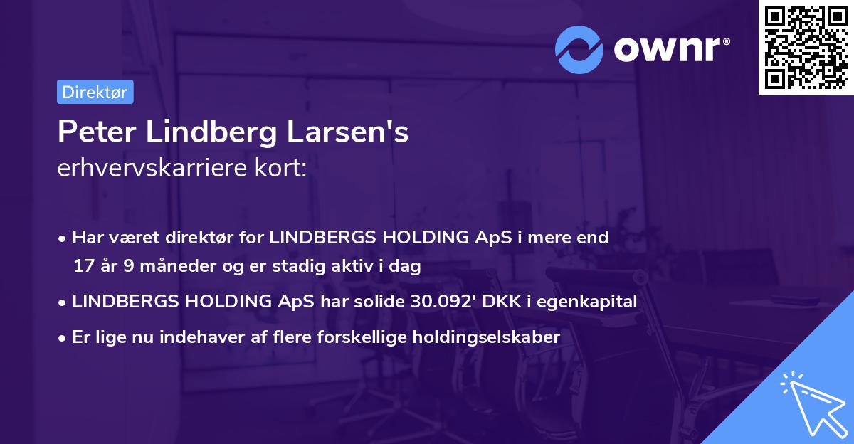 Peter Lindberg Larsen's erhvervskarriere kort