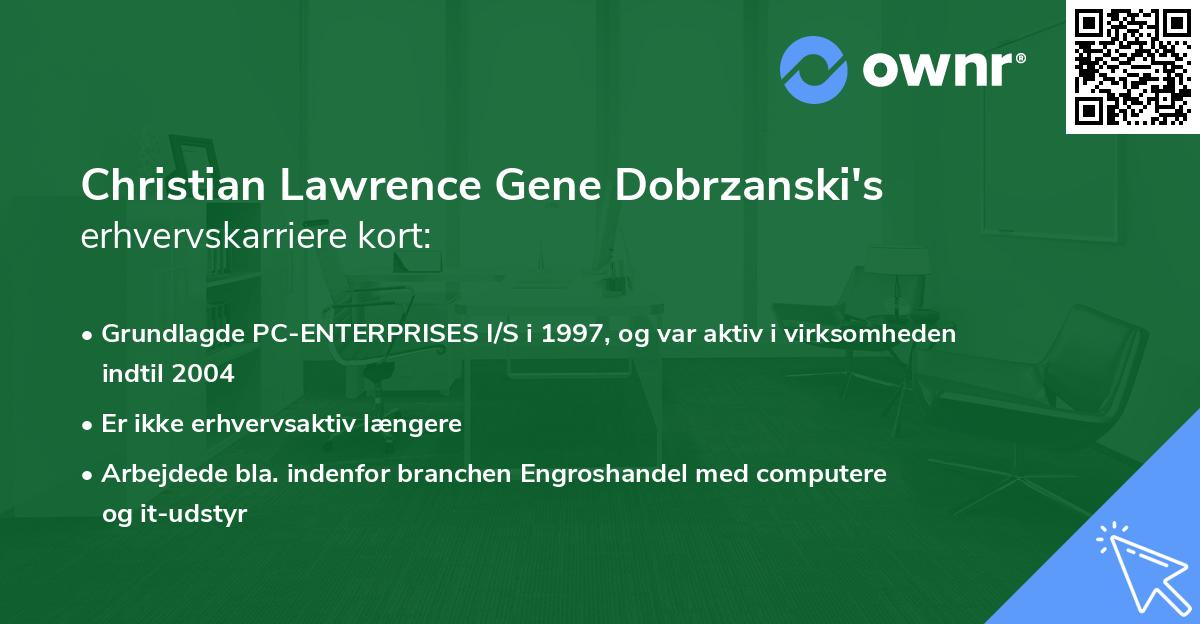 Christian Lawrence Gene Dobrzanski's erhvervskarriere kort