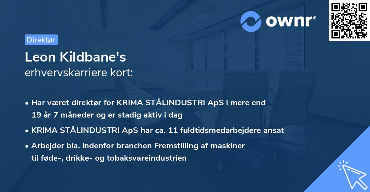 Leon Kildbane's erhvervskarriere kort