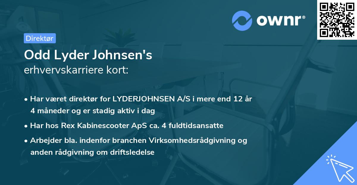 Odd Lyder Johnsen's erhvervskarriere kort