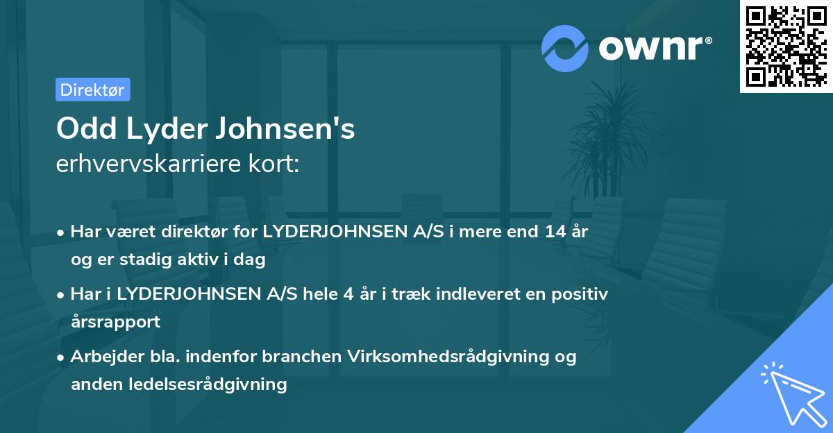 Odd Lyder Johnsen's erhvervskarriere kort