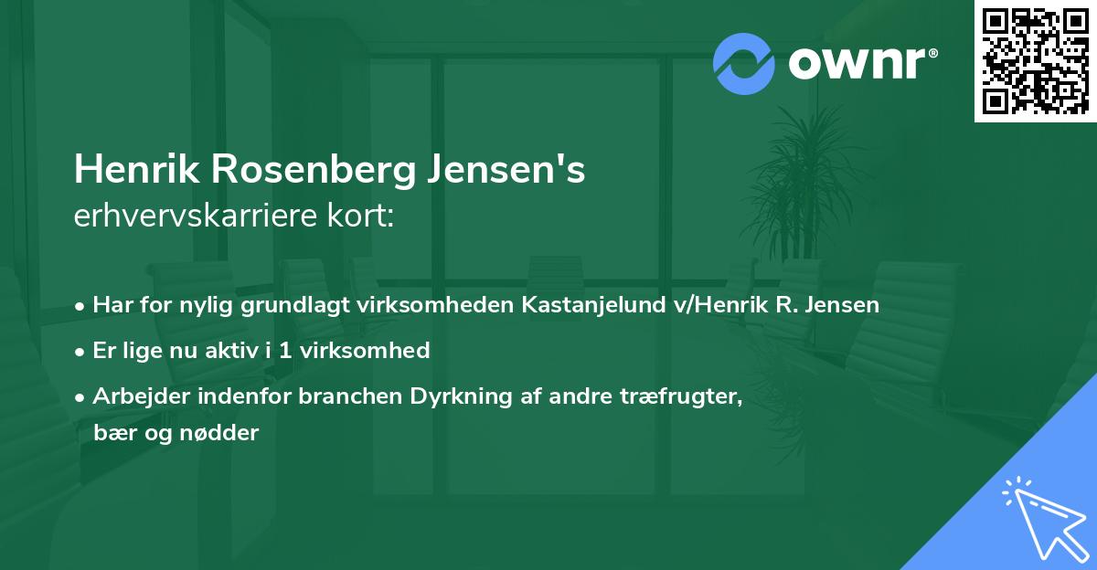 Henrik Rosenberg Jensen's erhvervskarriere kort