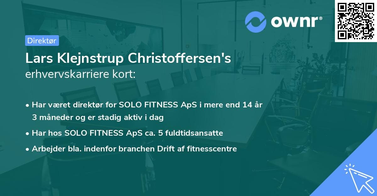 Lars Klejnstrup Christoffersen's erhvervskarriere kort