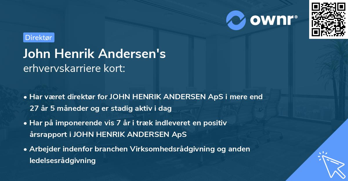 John Henrik Andersen's erhvervskarriere kort