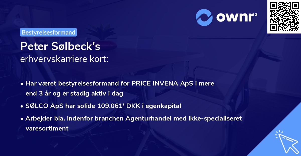 Peter Sølbeck's erhvervskarriere kort