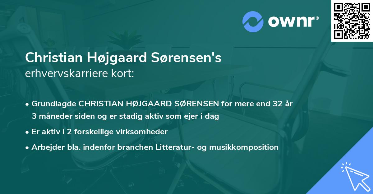 Christian Højgaard Sørensen's erhvervskarriere kort