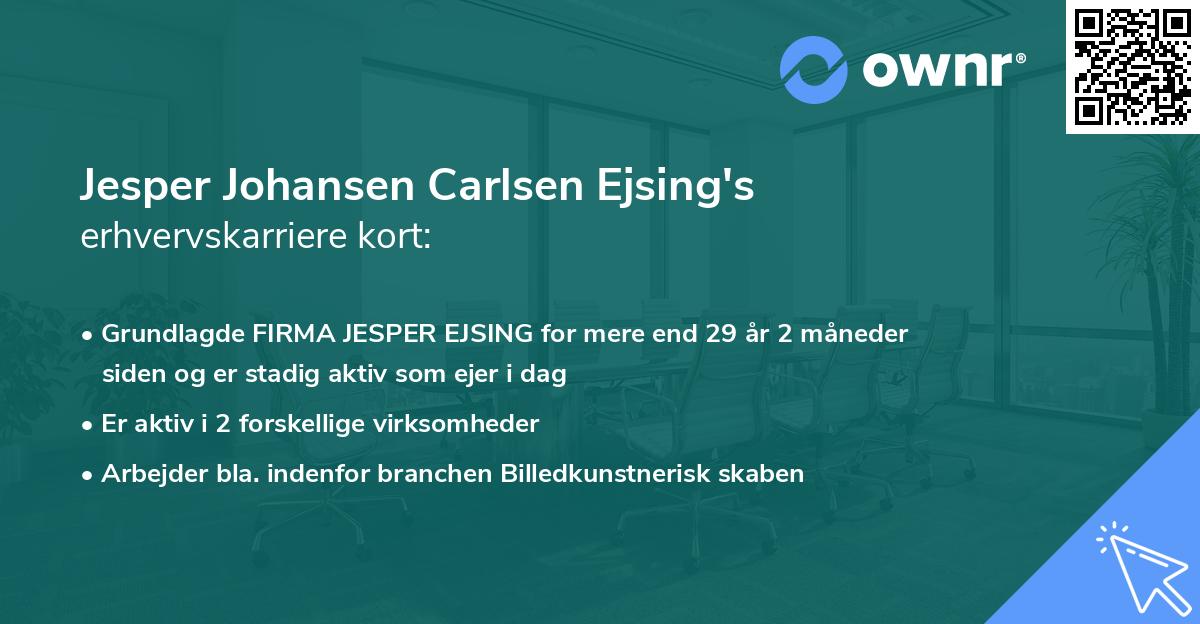 Jesper Johansen Carlsen Ejsing's erhvervskarriere kort