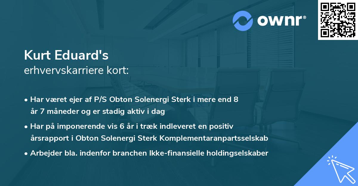 Kurt Eduard's erhvervskarriere kort