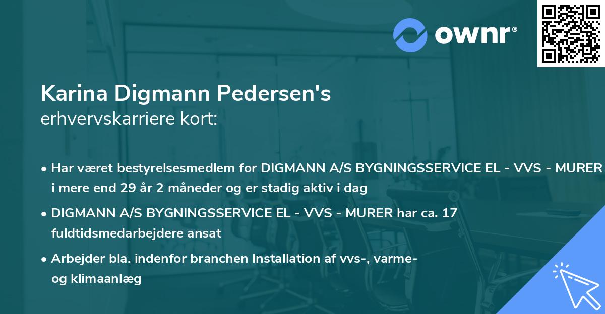 Karina Digmann Pedersen's erhvervskarriere kort