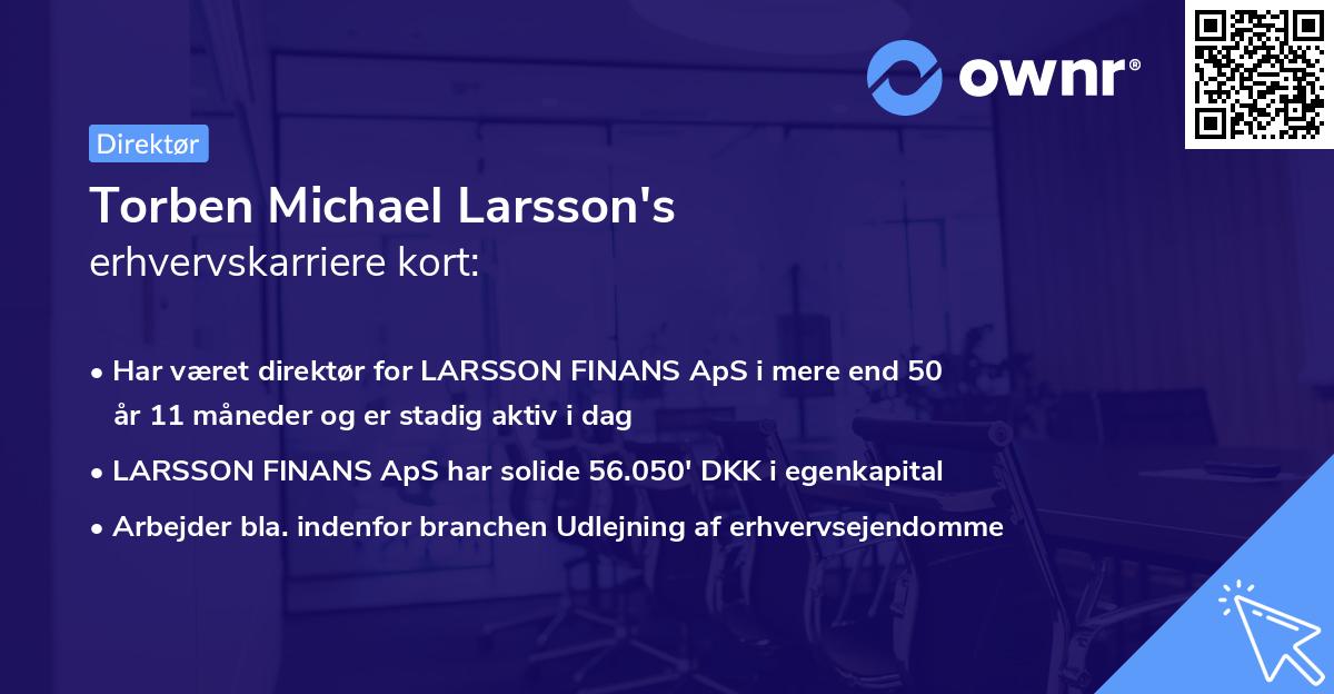 Torben Michael Larsson's erhvervskarriere kort