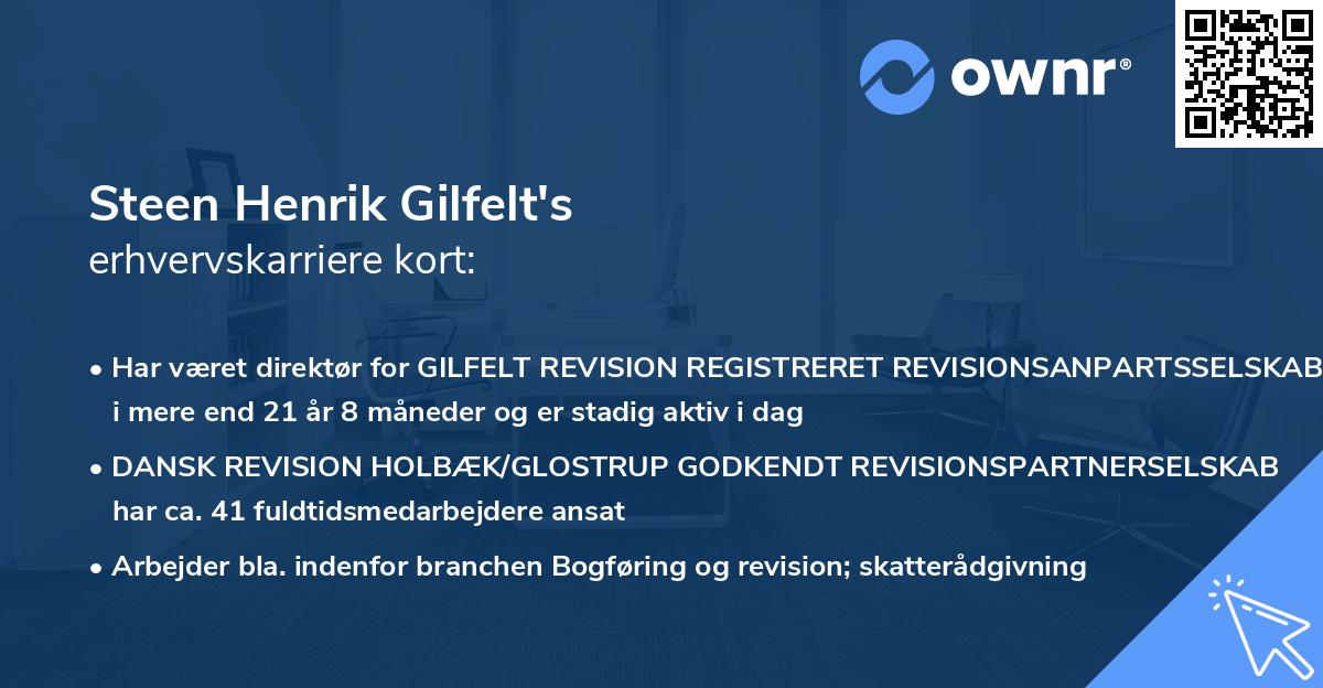Steen Henrik Gilfelt's erhvervskarriere kort