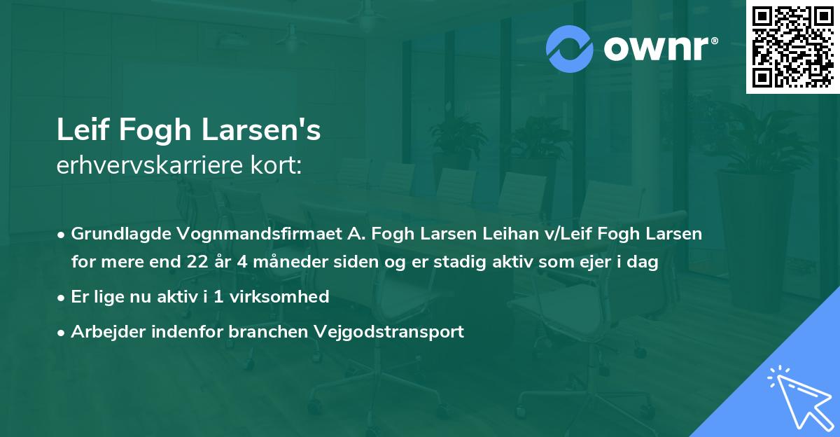 Leif Fogh Larsen's erhvervskarriere kort