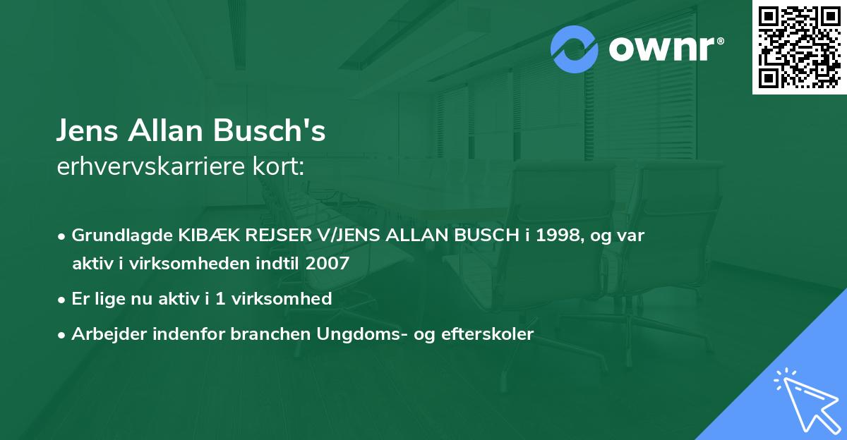 Jens Allan Busch's erhvervskarriere kort