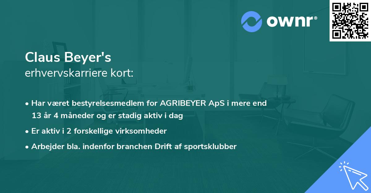 Claus Beyer's erhvervskarriere kort