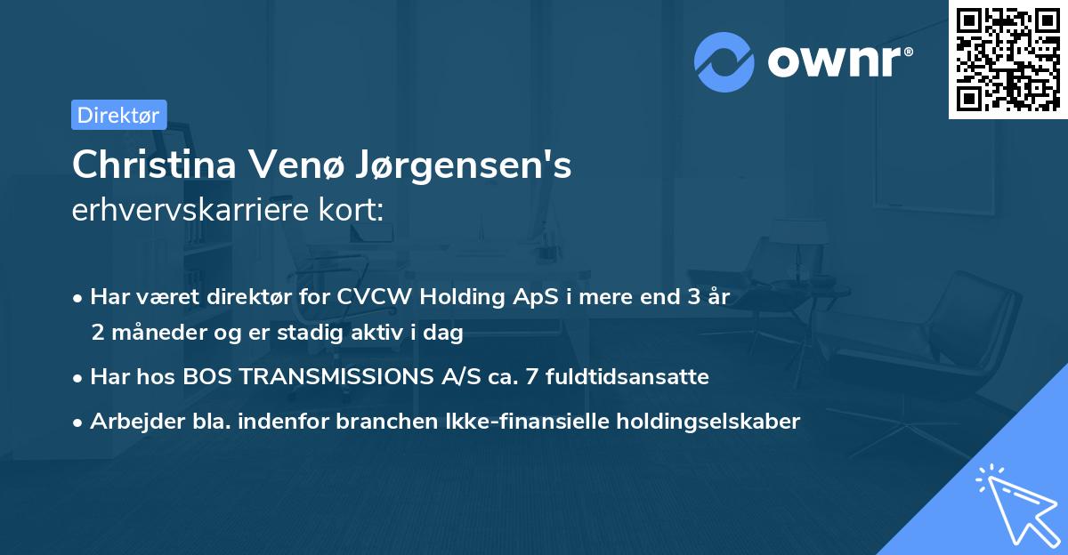 Christina Venø Jørgensen's erhvervskarriere kort